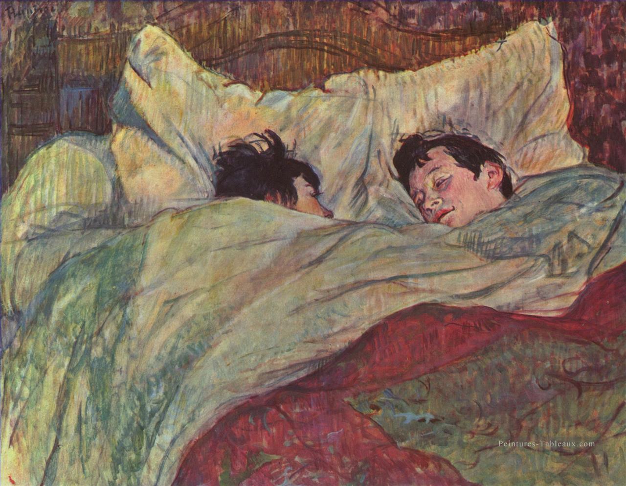 au lit 1893 Toulouse Lautrec Henri de Peintures à l'huile